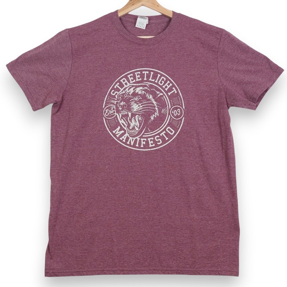 Streetlight Manifesto Mens Graphic Band Tee Medium Burgundy Punk Ska Shirt